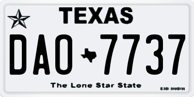 TX license plate DAO7737