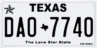 TX license plate DAO7740