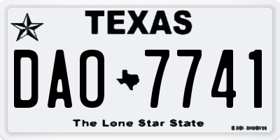 TX license plate DAO7741