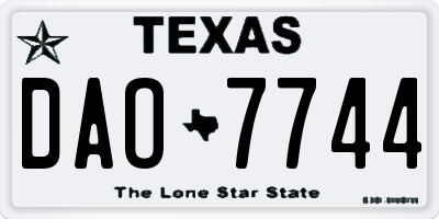 TX license plate DAO7744