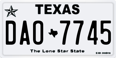TX license plate DAO7745