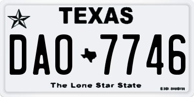 TX license plate DAO7746