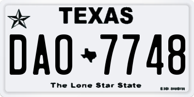 TX license plate DAO7748