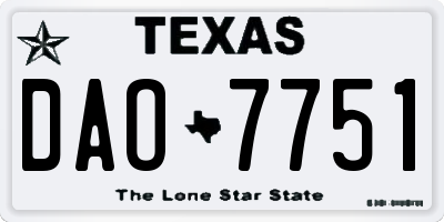 TX license plate DAO7751