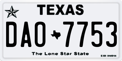 TX license plate DAO7753