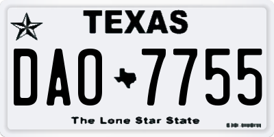 TX license plate DAO7755