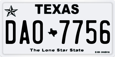 TX license plate DAO7756