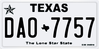 TX license plate DAO7757