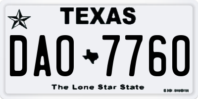 TX license plate DAO7760