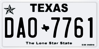 TX license plate DAO7761