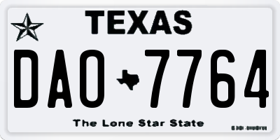 TX license plate DAO7764