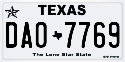 TX license plate DAO7769