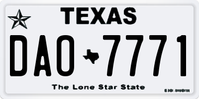 TX license plate DAO7771