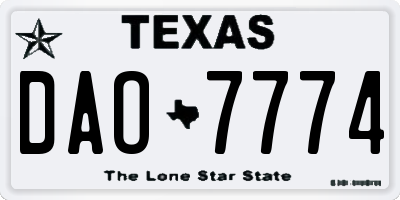 TX license plate DAO7774