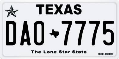 TX license plate DAO7775