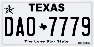 TX license plate DAO7779