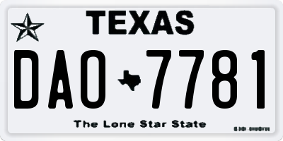 TX license plate DAO7781
