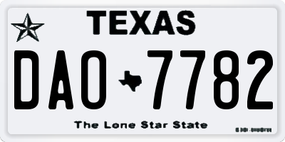 TX license plate DAO7782