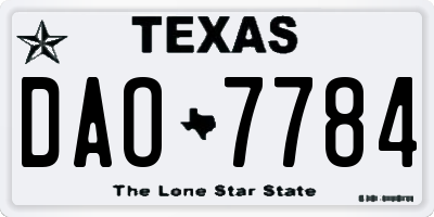 TX license plate DAO7784