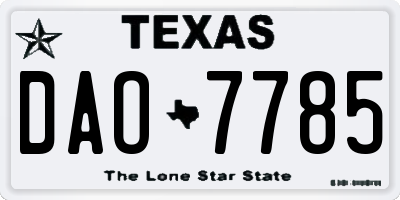 TX license plate DAO7785