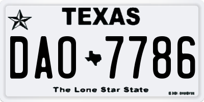 TX license plate DAO7786