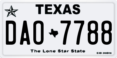 TX license plate DAO7788
