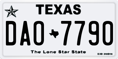 TX license plate DAO7790