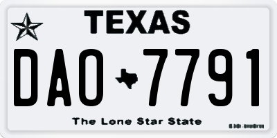 TX license plate DAO7791