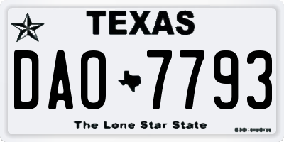 TX license plate DAO7793