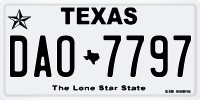 TX license plate DAO7797