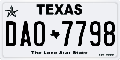 TX license plate DAO7798