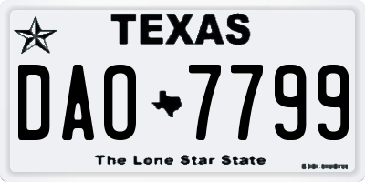 TX license plate DAO7799
