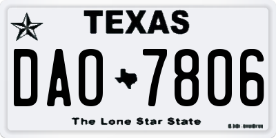 TX license plate DAO7806