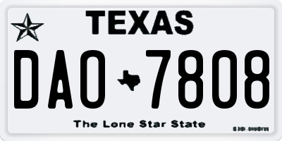 TX license plate DAO7808