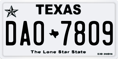 TX license plate DAO7809