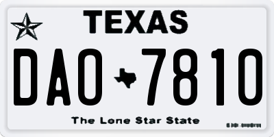 TX license plate DAO7810