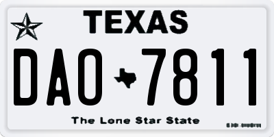 TX license plate DAO7811