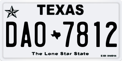 TX license plate DAO7812