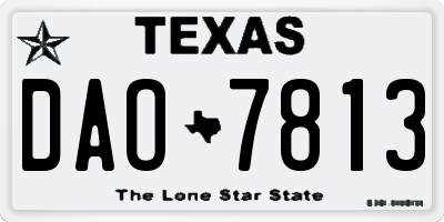 TX license plate DAO7813