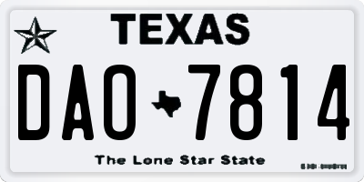 TX license plate DAO7814