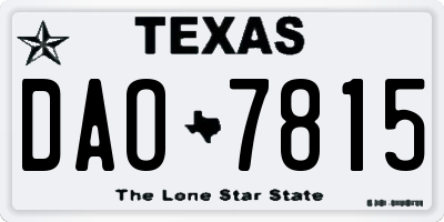 TX license plate DAO7815