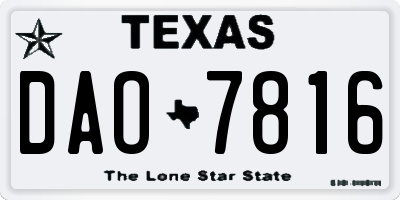 TX license plate DAO7816