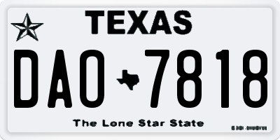 TX license plate DAO7818