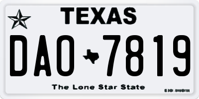 TX license plate DAO7819