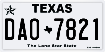 TX license plate DAO7821
