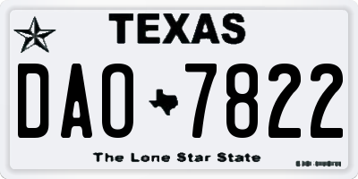 TX license plate DAO7822