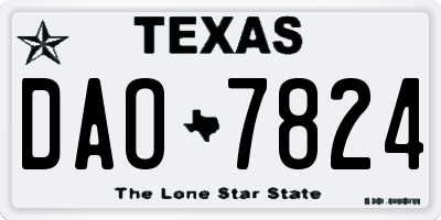 TX license plate DAO7824