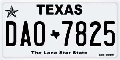 TX license plate DAO7825