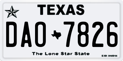TX license plate DAO7826
