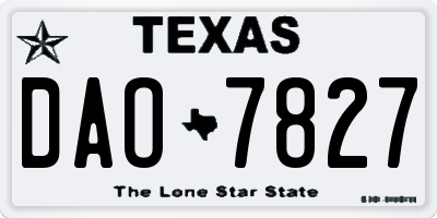 TX license plate DAO7827